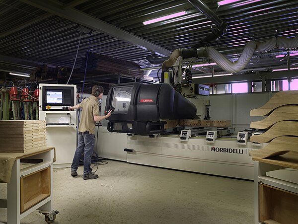 A CNC machine that operates on wood