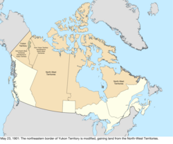 Mapa da mudança para o Canadá em 23 de maio de 1901