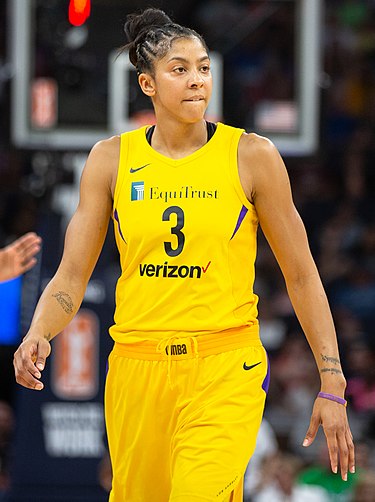 2005 St. John tournament MVP, Tennessee's Candace Parker, with the Los Angeles Sparks in 2017 Candace Parker (cropped).jpg