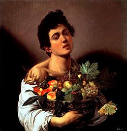 Мальчик с корзиной фруктов