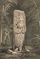Lithografie van een stele in Copan, 1844