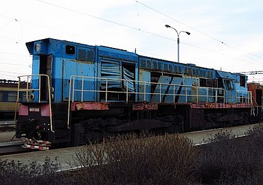 ЧМЭ5-0008 на станции Ясиноватая, 2016 год