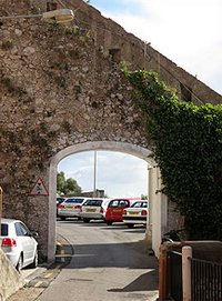 Gate cut through Charles V Wall to allow access to the Flat Bastion via Flat Bastion Road.