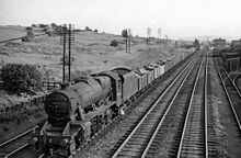 Down iron ore train north of Chesterfield (Midland) in 1957 Chesterfield 5 railway geograph-2154040.jpg