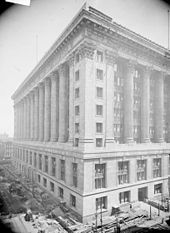 Chicago City Hall, shortly before construction was completed in 1911 Chicago City Hall.jpg