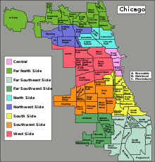 Community areas of the City of Chicago Chicago community areas map.svg