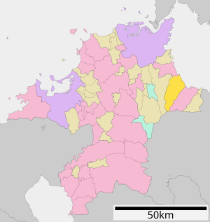 Lage Chikujōs in der Präfektur