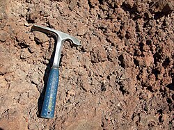 Cinders at a cinder cone in San Bernardino Valley, Arizona CindersFromCone.JPG