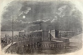 Besetzung der Long Bridge am 24. Mai 1861, aus Harper’s Weekly vom 8. Juni 1861