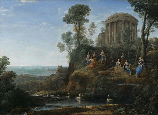 The paintings of Claude Lorrain inspired Stourhead and other English landscape gardens.