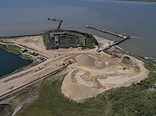 Aerial view of Cliffe Fort as of June 2018 Cliffe Fort 02.jpg