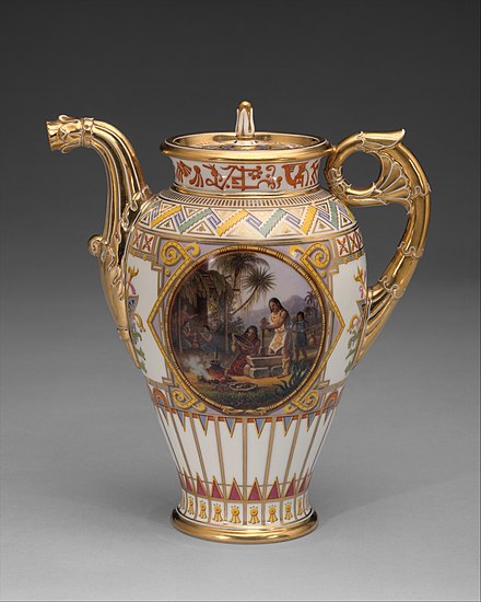 Coffeepot (cafetière "campanienne"), part of a service, 1836, hard-paste porcelain, Metropolitan Museum of Art