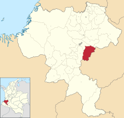Vị trí của khu tự quản Puracé trong tỉnh Cauca