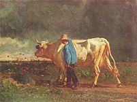 『嵐の前』1860頃。着彩、キャンバス、77 × 103 cm。ブダペスト国立西洋美術館。