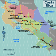 Costa Rica Map Costa Rica regions map.png