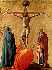 Masaccio, Crucifixion, vers 1426, 83 × 300 cm, Musée Capodimonte de Naples