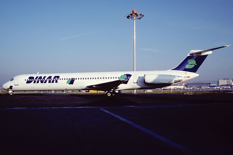 File:DINAR Lineas Aéreas MD-81; HB-INX@ZRH, February 1998 CUY (5127259144).jpg