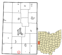 Location in Darke County and the state of Ohio.