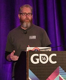 David Brevik at GDC 2016. He, along with Erich and Max Schaefer, were responsible for the development of Gordo 106 on the Atari Lynx. David Brevik cropped.jpg