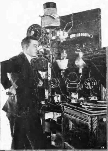 Lee de Forest used an early vacuum-tube transmitter to broadcast returns for the Hughes-Wilson presidential election returns on November 7, 1916, over