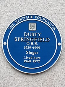 Dusty Springfield OBE 1939-1999 singer lived here 1968-1972.jpg