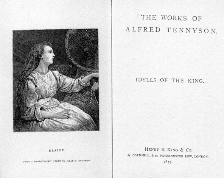 File:Elaine frontispiece from Idylls of the King by Alfred Tennyson.jpg