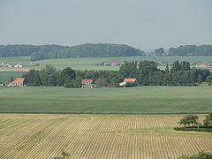 Vue vers le terril plat et le carreau.