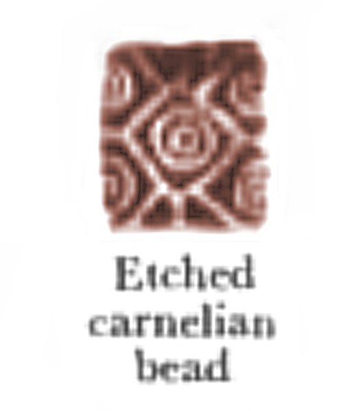 File:Etched carnelian bead of the Indus Valley Civilization.jpg