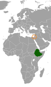 Carte indiquant l'emplacement de l'Éthiopie et d'Israël