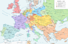 The national boundaries within Europe set by the Congress of Vienna Europe 1815 map en.png