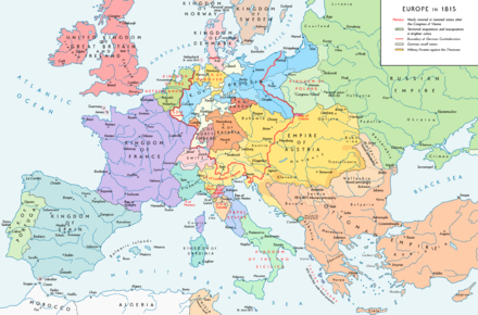Europe after the Congress of Vienna in 1815