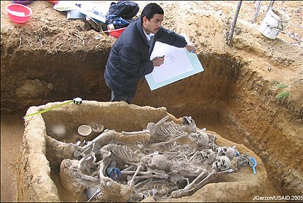Exhumation of corpses in the aftermath of the Guatemalan genocide