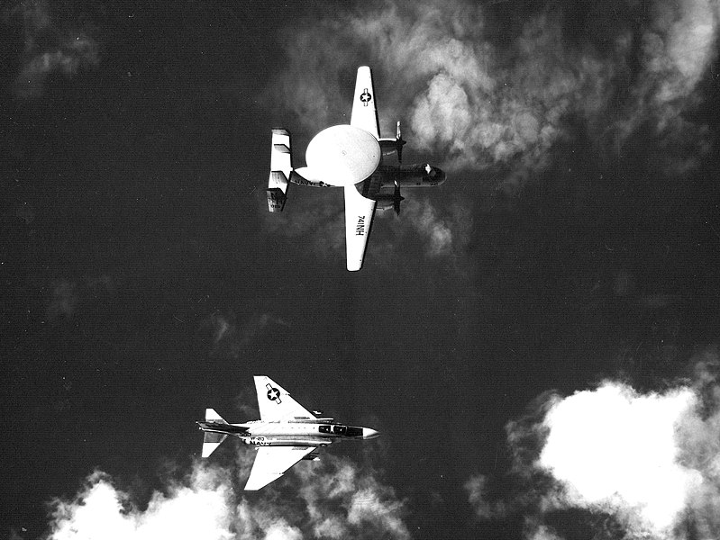 File:F-4B Phantom of VF-213 and VAW-114 E-2A Hawkeye off Vietnam 1968.jpg
