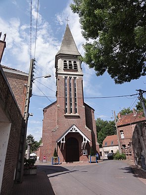 Famars (Nord,Fr) église, façade.JPG