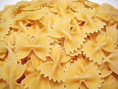 Farfalle, also called "bow-ties" or "butterfly pasta"