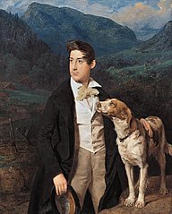Waldmüller's Son Ferdinand with Dog