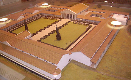 Model of Fishbourne Roman Palace, a governor's villa on the grandest scale