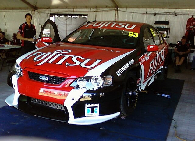 The Ford BF Falcon of John McIntyre at the Adelaide Parklands Circuit for the opening round of the 2010 Dunlop Super2 Series (Back then as the 2010 Fu