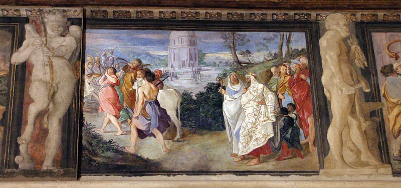 File:Fregio di Giasone e Medea 03 annibale o ludovico carracci, pelia si incammina all'oracolo, 1584 ca..JPG