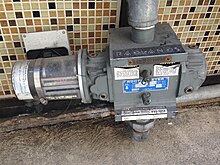 Gas meter with solid-state pulser (left) for remote reading Gas meter with solid state pulser for remote reading.jpg