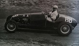 Race winner Bill Clark (HRG), contesting the 1954 Bathurst 100 HRG of Bill Clark.JPG