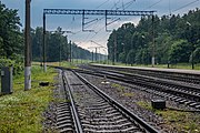 English: Railway stop Haj (in Belarusian; or Roshcha in Russian). Minsk district, Belarus Беларуская: Прыпыначны пункт Гай. Мінскі раён, Беларусь Русский: Остановочный пункт Роща (Гай). Минский район, Беларусь