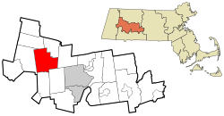 Location in Hampshire County in Massachusetts