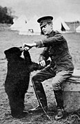 Harry Colehourne and Winnipeg the Bear.