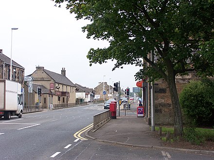 The Main Street in Holytown as viewed from the far west side (from the Post Office).