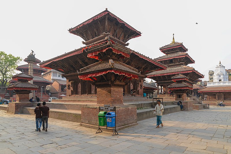 File:Indrapur Temple (left) and Vishnu Temple (right) at the Kathmandu Durbar Square-Nepal.jpg