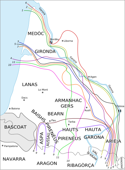 Isoglosas del gascón.