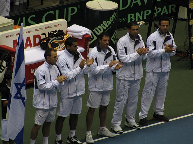 Israel Davis Cup team in 2009 (from left to right):Dudi Sela, Andy Ram, Jonathan Erlich, Harel Levy and the captain Eyal Ran