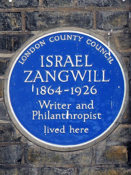 File:Israel Zangwill - London County Council Blue Plaque.jpg