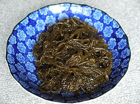 Японское блюдо «модзуку» из Cladosiphon okamuranus